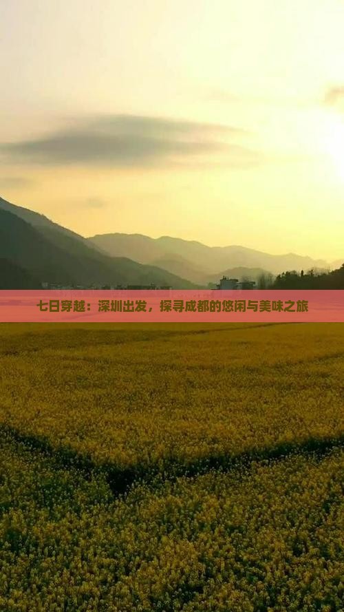 七日穿越：深圳出发，探寻成都的悠闲与美味之旅