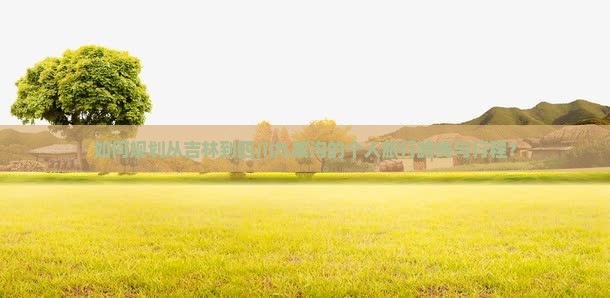 如何规划从吉林到四川九寨沟的个人旅行路线与行程？