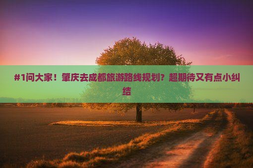 #1问大家！肇庆去成都旅游路线规划？超期待又有点小纠结