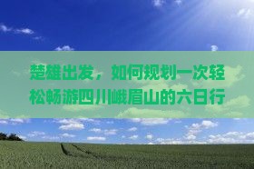 楚雄出发，如何规划一次轻松畅游四川峨眉山的六日行程，解决高原反应和避开人流高峰的痛点？