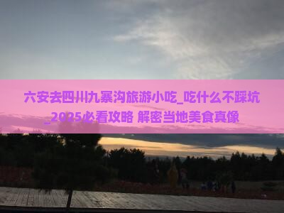 六安去四川九寨沟旅游小吃