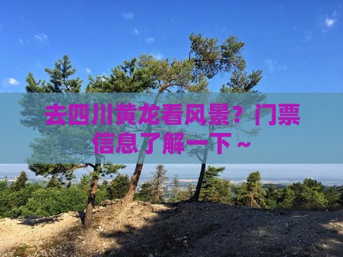阿坝去四川黄龙门票