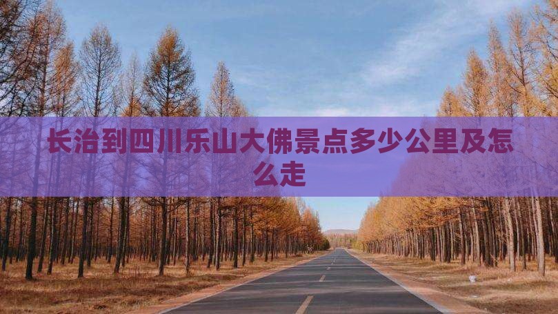 长治到四川乐山大佛景点