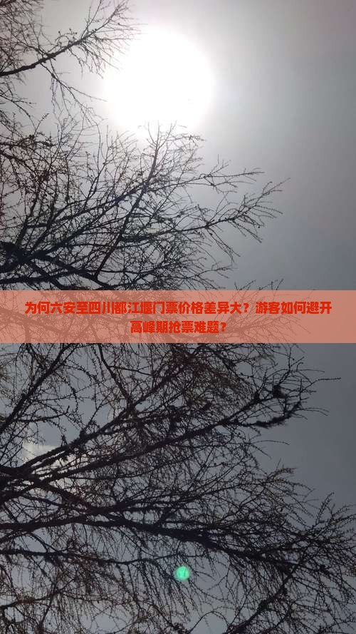 为何六安至四川都江堰门票价格差异大？游客如何避开高峰期抢票难题？