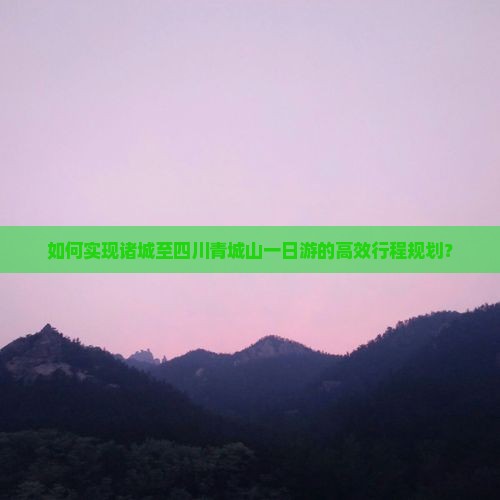 如何实现诸城至四川青城山一日游的高效行程规划？
