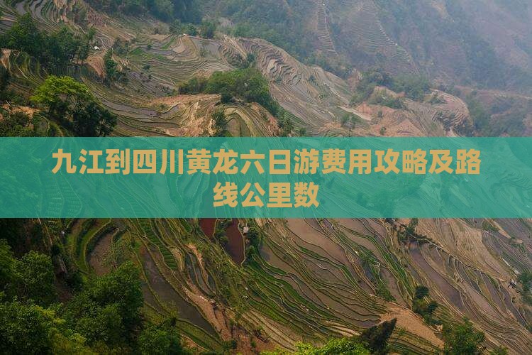 九江到四川黄龙六日游