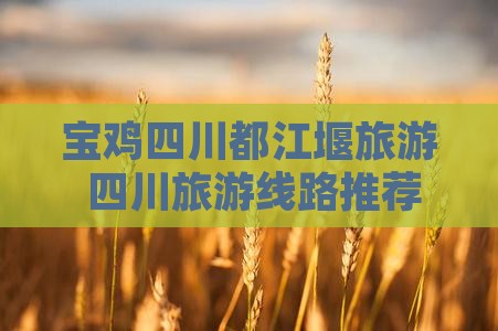 宝鸡去四川都江堰旅行社