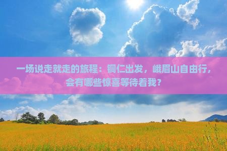 铜仁到四川峨眉山自由行