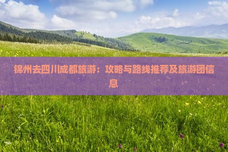 锦州去四川成都旅游
