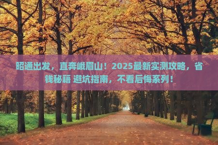昭通到四川峨眉山攻略 昭通到四川峨眉山攻略