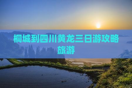 桐城到四川黄龙三日游