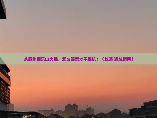 泰州到四川乐山大佛门票