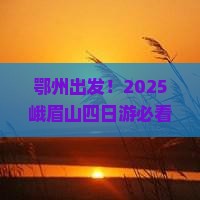 鄂州去四川峨眉山四日游