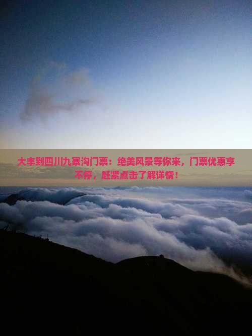 大丰到四川九寨沟门票