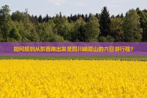 黔西南去四川峨眉山六日游