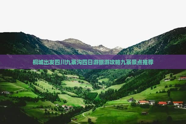 桐城去四川九寨沟四日游
