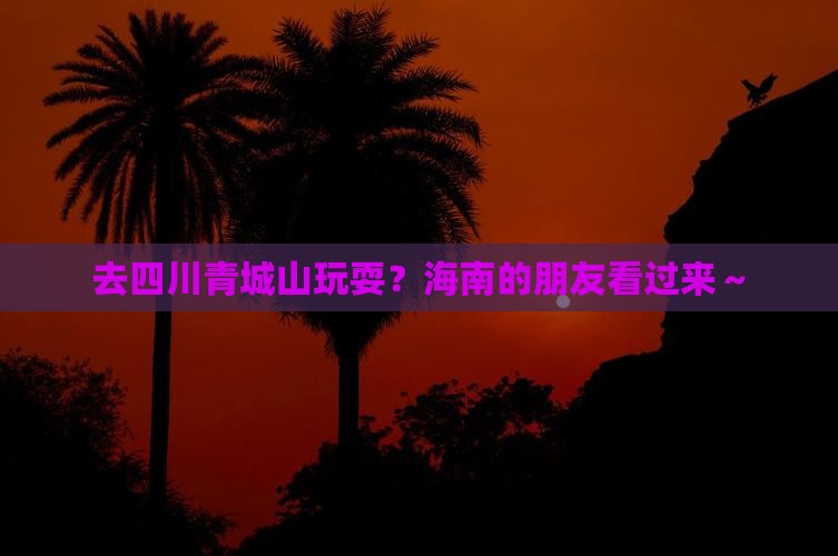 海南省直辖去四川青城山哪里玩