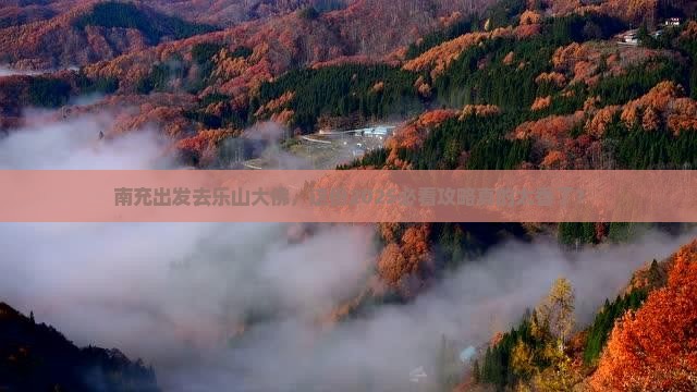 南充到四川乐山大佛个人游 南充到四川乐山大佛个人游