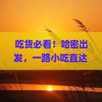 哈密到四川青城山旅游小吃