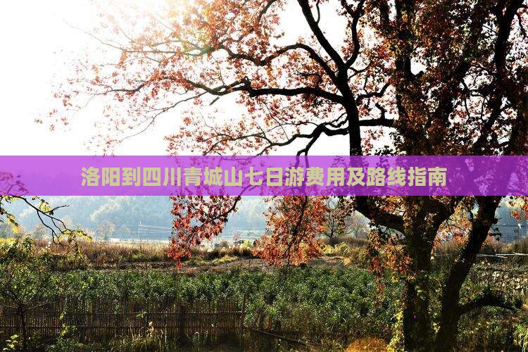 洛阳到四川青城山七日游