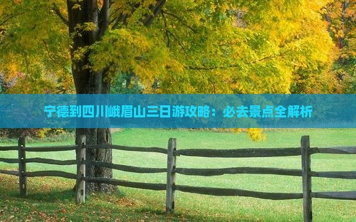 宁德到四川峨眉山三日游