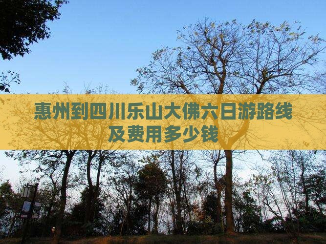 惠州到四川乐山大佛六日游