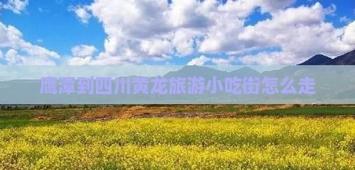 鹰潭到四川黄龙旅游小吃