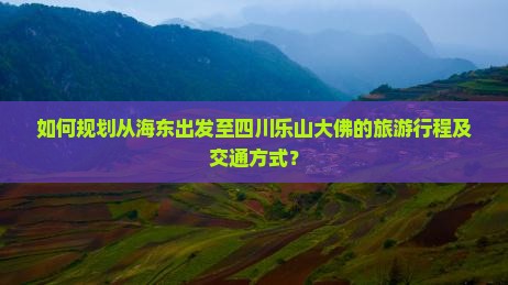 海东到四川乐山大佛旅游