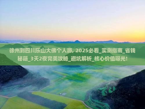 徐州到四川乐山大佛个人游