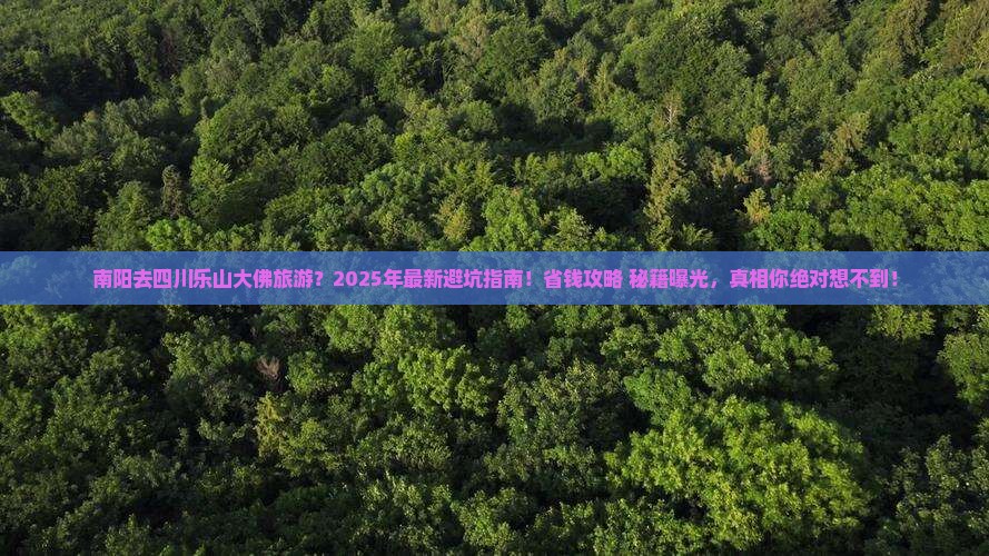 南阳去四川乐山大佛旅游