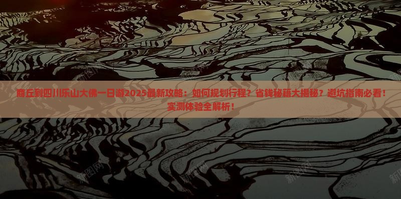 商丘到四川乐山大佛一日