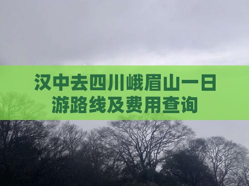 汉中去四川峨眉山一日
