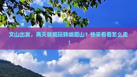 文山去四川峨眉山二日游