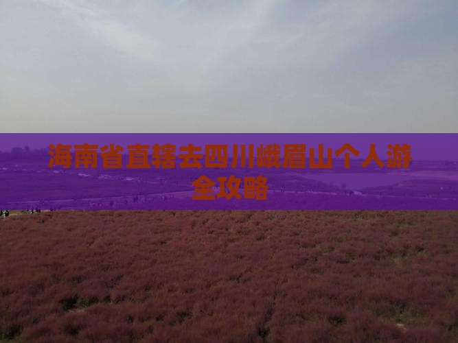 海南省直辖去四川峨眉山个人游