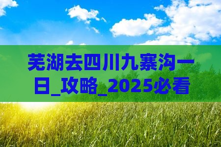 芜湖去四川九寨沟一日