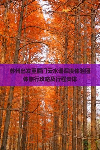 苏州出发至厦门云水谣深度体验团体旅行攻略及行程安排