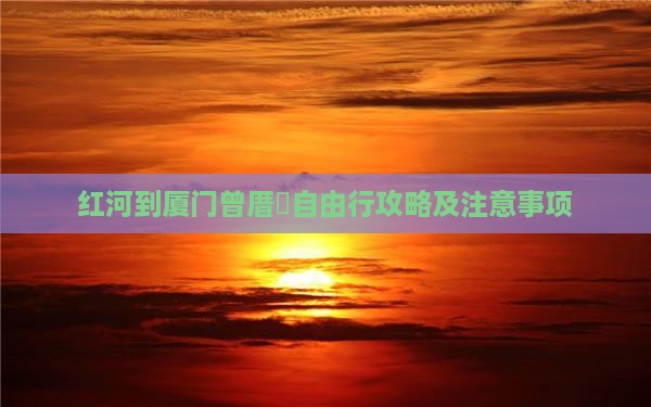 红河到厦门曾厝垵自由行攻略及注意事项
