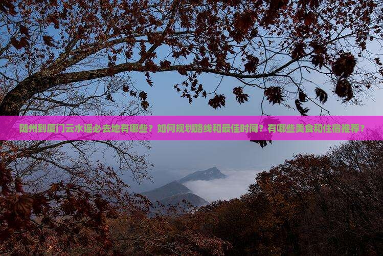 随州到厦门云水谣必去地