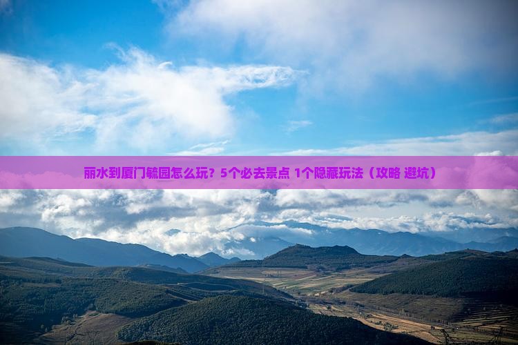丽水到厦门毓园旅行社