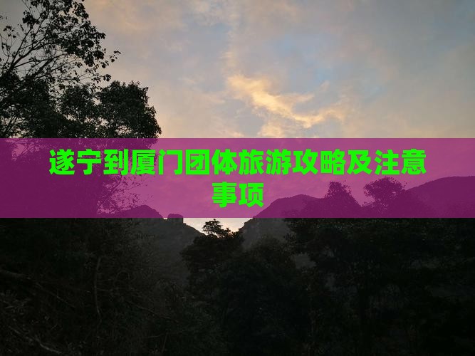遂宁到厦门团体旅游攻略及注意事项