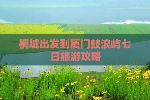 桐城出发到厦门鼓浪屿七日旅游攻略