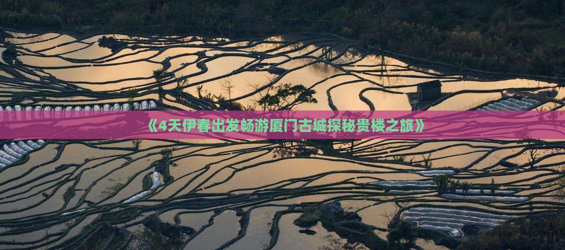 《4天伊春出发畅游厦门古城探秘贵楼之旅》