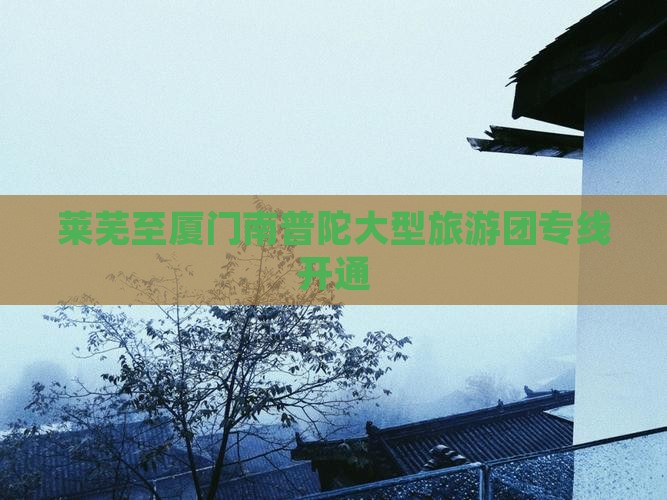 莱芜至厦门南普陀大型旅游团专线开通