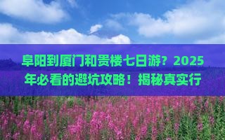 阜阳到厦门和贵楼七日游