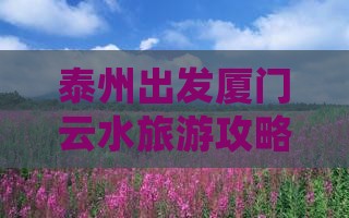泰州去厦门云水谣景点