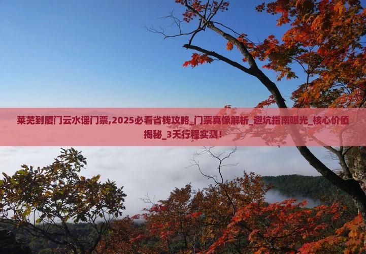 莱芜到厦门云水谣门票