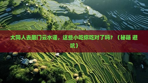 大同去厦门云水谣旅游小吃