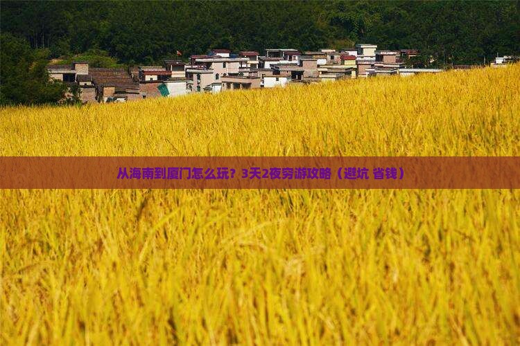 海南去厦门自由行