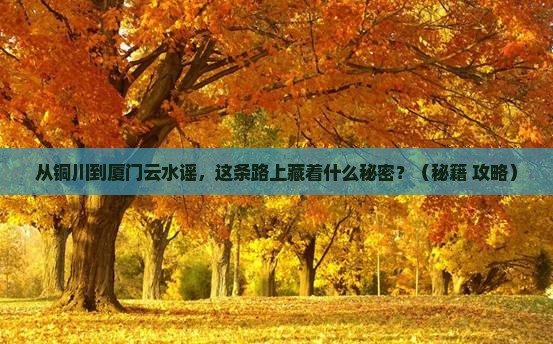 铜川到厦门云水谣必去地