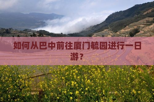 如何从巴中前往厦门毓园进行一日游？